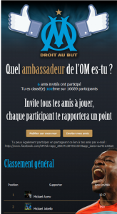 Application de concours de parrainage Facebook pour l'OM