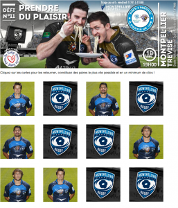 Jeu de Mémoire du Montpellier Rugby sur Facebook
