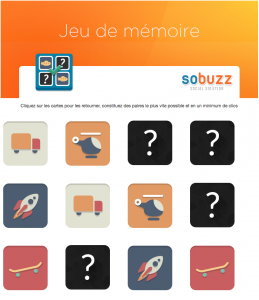 Jeu de mémoire sur Facebook