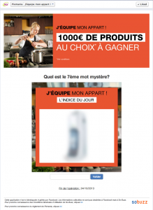 Jeu de mémoire Pixmania sur Facebook