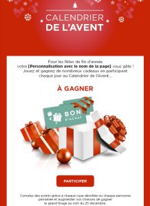 Calendrier de l'avent facebook pour les supermarchés Casino